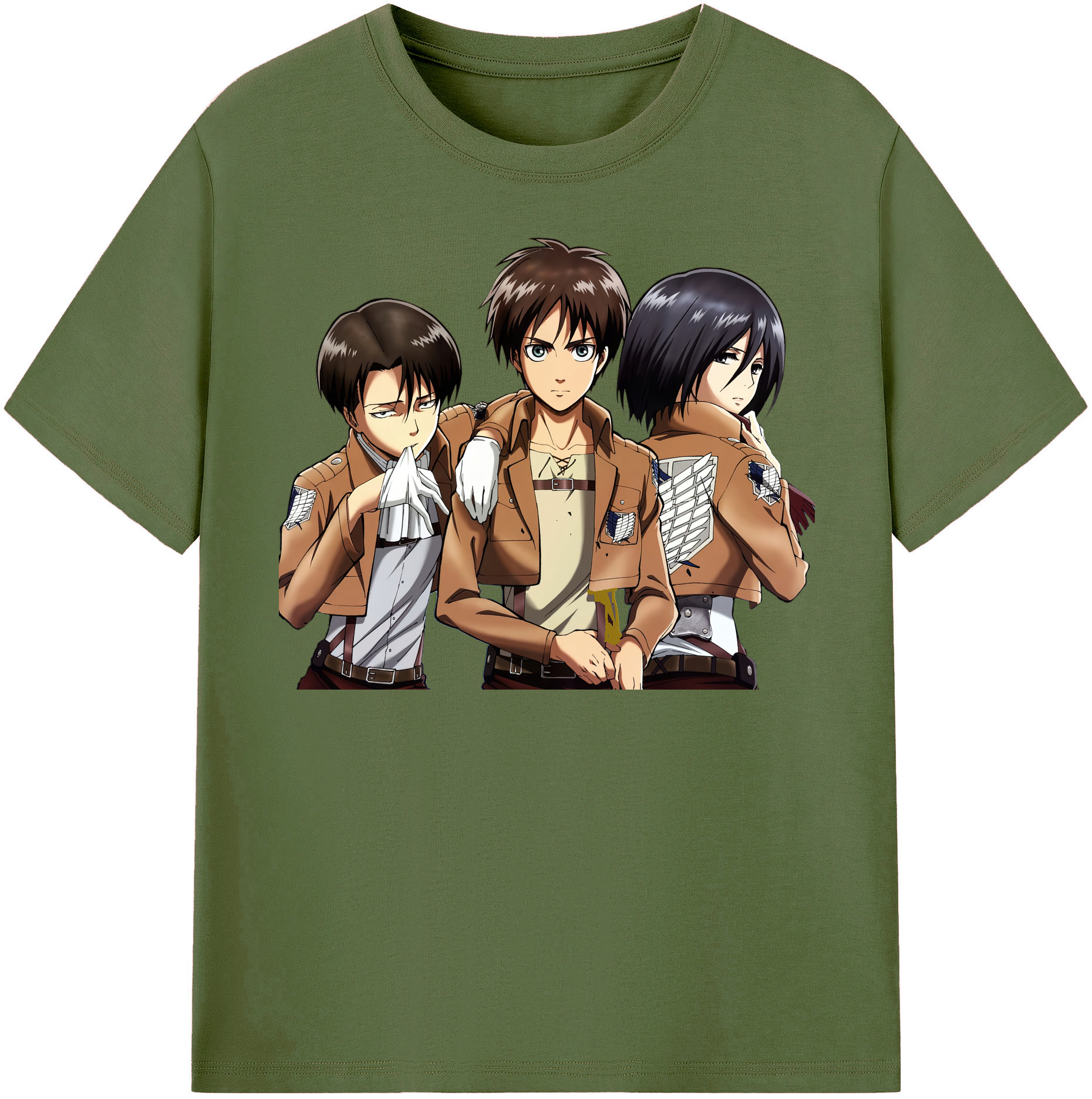（画像用） 進撃の巨人 エレン･イェーガー Attack on Titan Eren Jäger 綿100％半袖Tシャツ（フロントプリント）